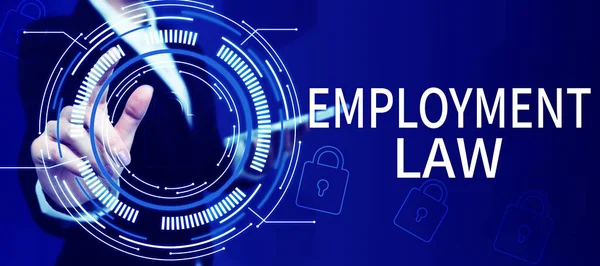 Text caption presenting Employment Law, Concept meaning deals with legal rights and duties of employers and employees
