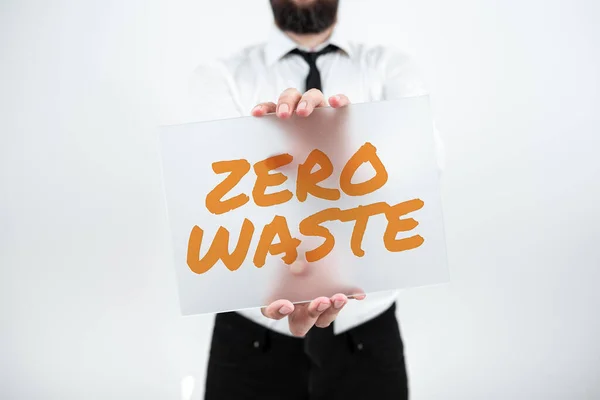 概念表示ゼロ廃棄物 インターネット概念産業の責任は 堆肥化 リサイクル 再利用を含みます — ストック写真