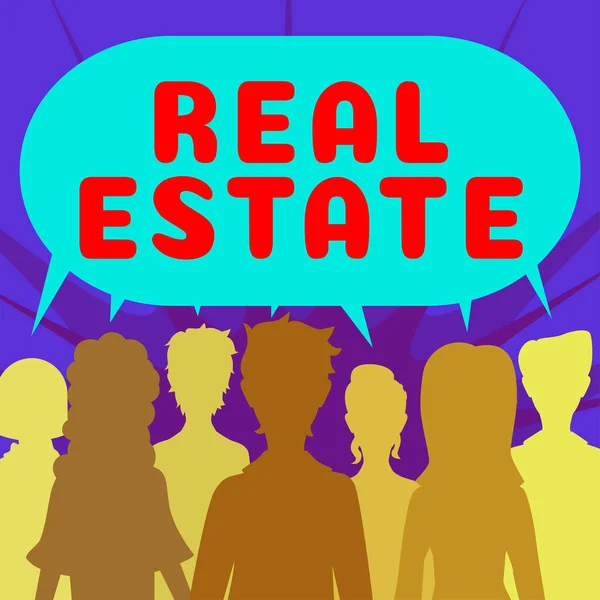Τίτλος Κειμένου Που Παρουσιάζει Real Estate Επιχειρηματική Επισκόπηση Του Ακινήτου — Φωτογραφία Αρχείου