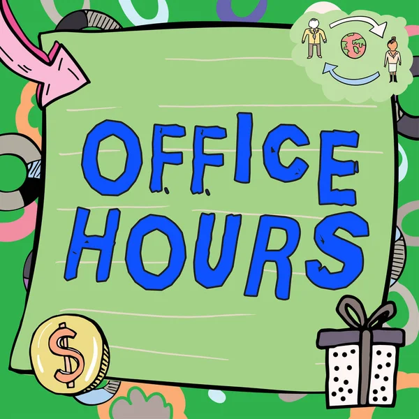 Konzeptionelle Anzeige Bürozeiten Geschäftsansatz Die Stunden Denen Normalerweise Geschäfte Abgewickelt — Stockfoto