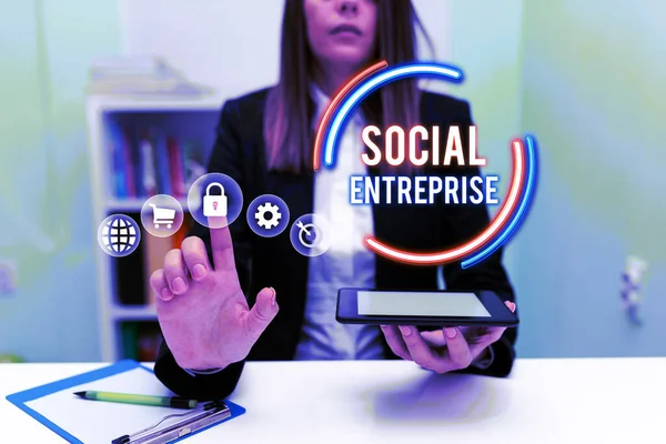 Conceptuele Weergave Social Enterprise Business Idee Bedrijf Dat Een Maatschappelijk — Stockfoto