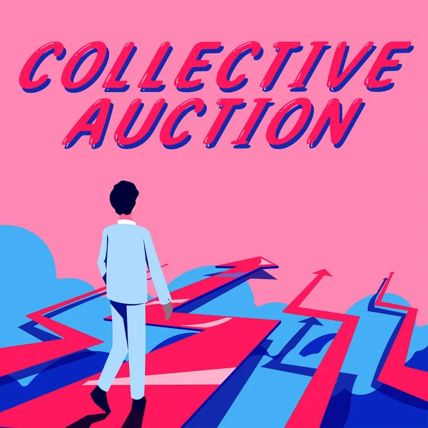 Colective Auction 텍스트 비즈니스 변수에 — 스톡 사진