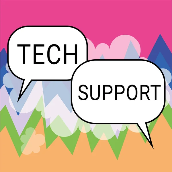 Textschild Mit Tech Support Wort Geschrieben Über Die Unterstützung Von — Stockfoto