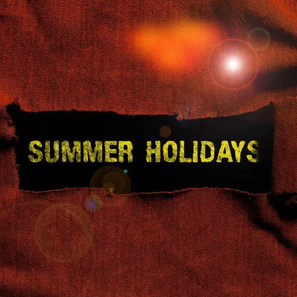 介绍暑假 工作方法及暑期学校假期或休息期间休假的文字说明 — 图库照片