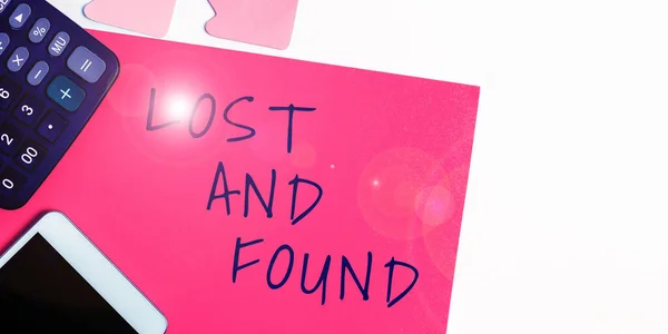Titulek Textu Prezentující Ztraceno Nalezeno Obchodní Přehled Místo Kde Můžete — Stock fotografie