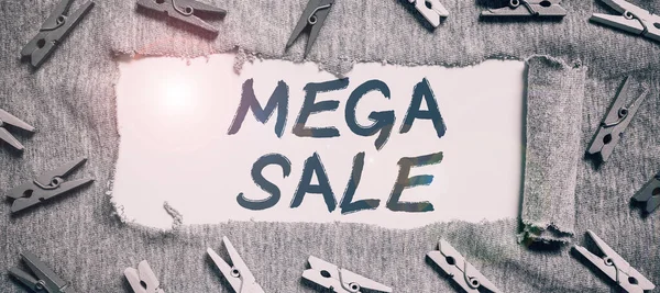 Handskrift Tecken Mega Försäljning Affärsöversikt Dagen Full Speciella Shopping Erbjudanden — Stockfoto