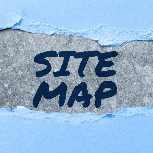 Sinal Texto Mostrando Mapa Site Palavra Para Projetado Para Ajudar — Fotografia de Stock