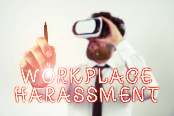 Writing displaying text Workplace Harassment, Word Written on Different race gender age sexual orientation of workers
