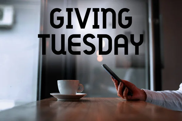 Написання Тексту Giving Tuesday Internet Concept International Day Charitable Giving — стокове фото