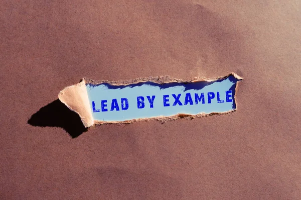 Text caption presenting Lead By Example, Business approach Be a mentor leader follow the rules give examples Coach