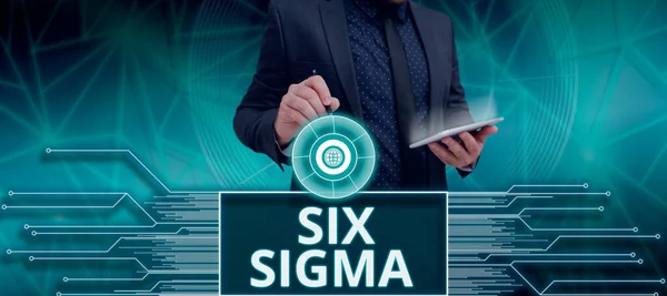 Écriture Texte Six Sigma Business Overview Techniques Gestion Pour Améliorer — Photo
