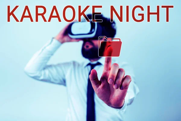 Концептуальный Дисплей Karaoke Night Business Overview Entertainment Singing Instrumental Music — стоковое фото