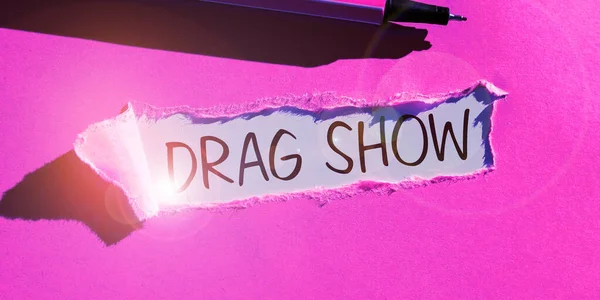 Texto Título Presentando Drag Show Concepto Internet Evento Competitivo Donde —  Fotos de Stock