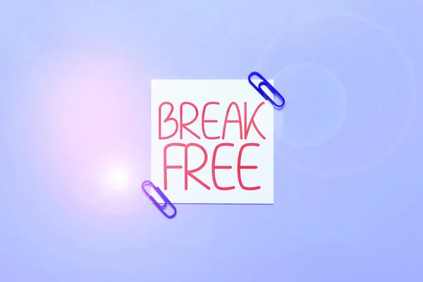 Концептуальний Дисплей Break Free Концептуальне Фото Інший Спосіб Висловлювання Спасіння — стокове фото