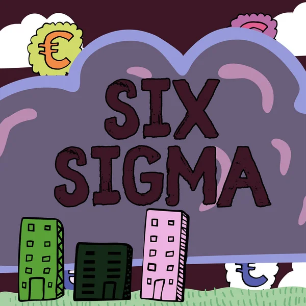Hand Writing Sign Six Sigma Business Τεχνικές Διαχείρισης Έννοια Για — Φωτογραφία Αρχείου