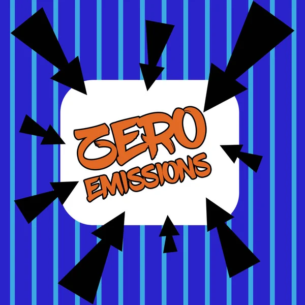 Legenda Conceitual Emissões Zero Significado Conceito Não Emite Resíduos Que — Fotografia de Stock