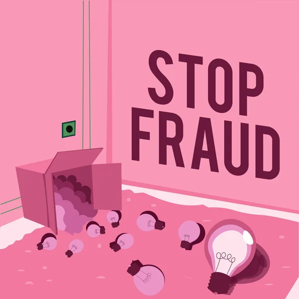 Menulis Teks Stop Fraud Kampanye Tinjauan Bisnis Mengajak Orang Orang — Stok Foto