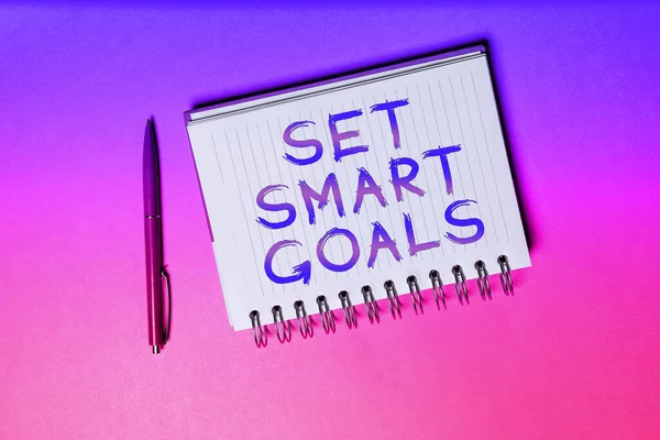 Handwriting Text Set Smart Goals Business Approach Establish Achievable Objectives — Stock Photo, Image
