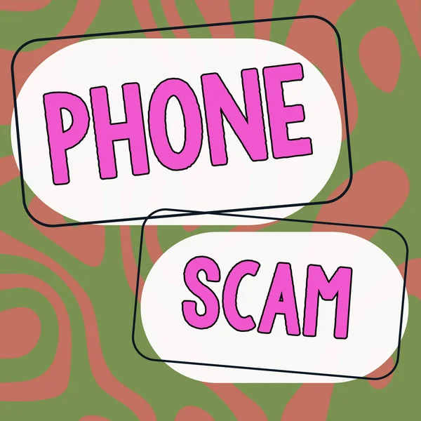 Hand Writing Sign Phone Scam Word Written Getting Unwanted Calls — Stock Photo, Image