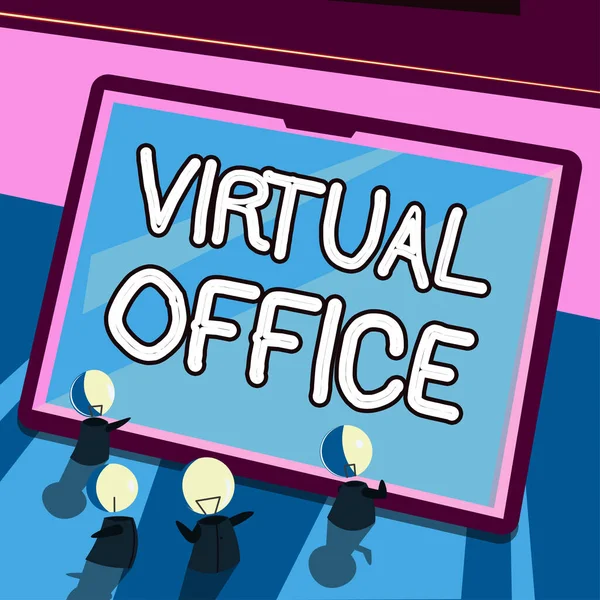 Escribir Mostrando Texto Oficina Virtual Concepto Que Significa Trabajo Ambiente —  Fotos de Stock