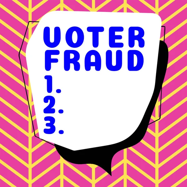 stock image Writing displaying text Voter Fraud, Conceptual photo formal indication choice between two or more candidates actions