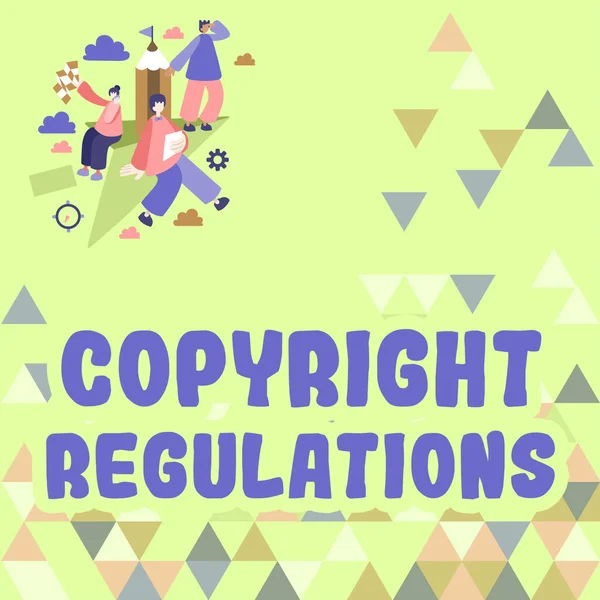 Visualizzazione Concettuale Copyright Regulations Word Scritto Sul Corpo Diritto Che — Foto Stock