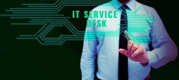 Tekst Pisma Service Desk Business Showcase Wsparcie Technologiczne Online Help — Zdjęcie stockowe