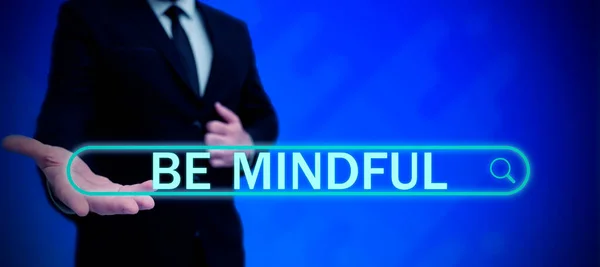 Tekst Bijschrift Presenteren Mindful Business Concept Met Veel Aandacht Voor — Stockfoto
