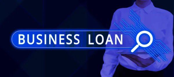Hand Writing Sign Business Loan Επιχειρηματική Επισκόπηση Πιστωτική Υποθήκη Χρηματοοικονομική — Φωτογραφία Αρχείου