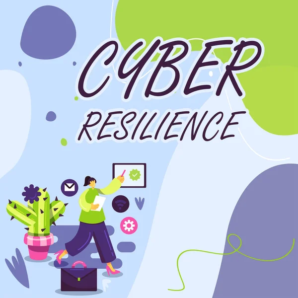 Koncepcionális Kijelző Cyber Resilience Üzleti Áttekintés Annak Mérésére Hogy Egy — Stock Fotó