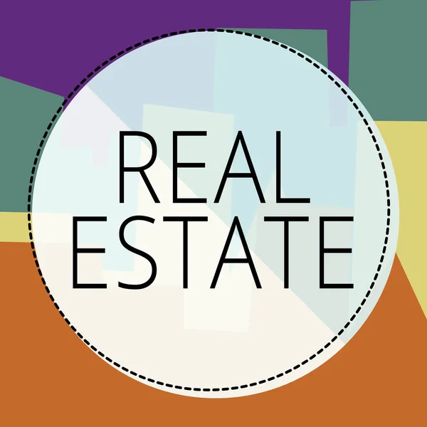Legenda Conceitual Real Estate Business Mostra Propriedade Que Consiste Terrenos — Fotografia de Stock