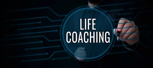 Text sign showing Life Coaching, Business overview Improve Lives by Challenges Encourages us in our Careers