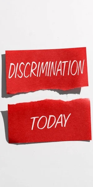 Почерк Тексту Дискримінація Бізнес Підхід Досудове Лікування Різних Категорій Людей — стокове фото