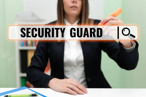 Inspiráció Bemutatása Jel Security Guard Üzleti Ötlet Eszközök Kezelésére Használt — Stock Fotó