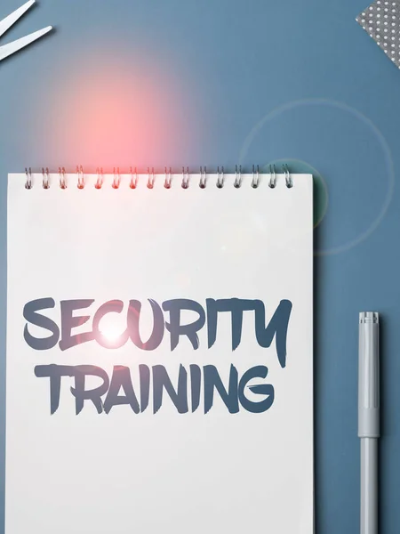 Conceptual Display Security Training Word Napisane Temat Zapewnienia Szkolenia Świadomości — Zdjęcie stockowe