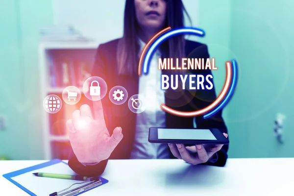Handschrift Millennial Kopers Business Idee Soort Consumenten Die Geïnteresseerd Zijn — Stockfoto