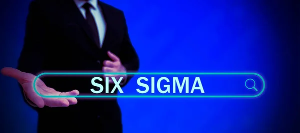 Υπογραφή Κειμένου Δείχνει Six Sigma Internet Concept Τεχνικές Διαχείρισης Για — Φωτογραφία Αρχείου