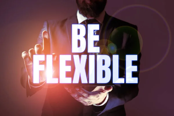 Handschrifttekst Flexible Business Aanpak Kan Gemakkelijk Worden Aangepast Aan Gewijzigde — Stockfoto