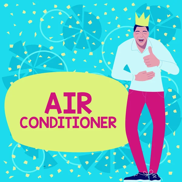 Χειρόγραφη Πινακίδα Κλιματιστικό Business Overview Συσκευές Για Πλύσιμο Του Αέρα — Φωτογραφία Αρχείου