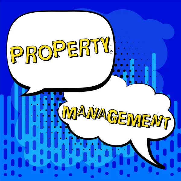 Text Showing Inspiration Property Management Word Overseeing Real Estate Preserved — Stock Photo, Image