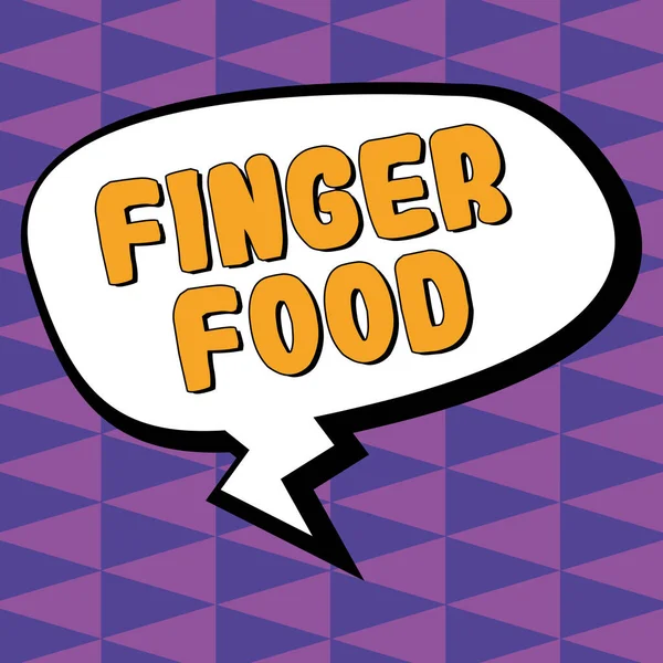 Handskrift Text Finger Food Affärsidé Produkter Och Digestives Som Ska — Stockfoto