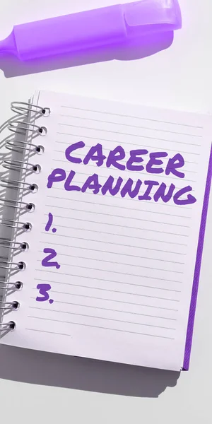 Sign Displaying Career Planning Internet Concept List Goals Actions You — Stock Photo, Image