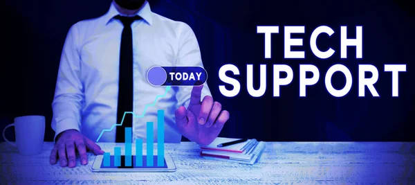 Logga Visar Teknisk Support Affärsidé Hjälpa Individer Som Har Tekniska — Stockfoto
