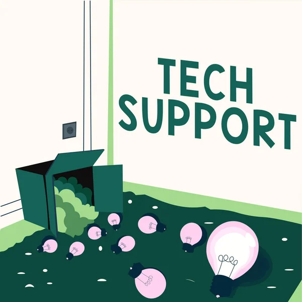Sign Displaying Tech Support Concept Meaning Assisting Individuals Who Having — Stock Photo, Image