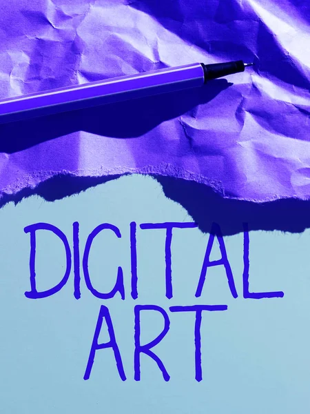 Tekst Pisma Digital Art Business Concept Wykorzystanie Umiejętności Kreatywnej Wyobraźni — Zdjęcie stockowe