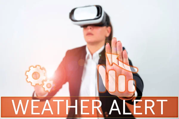 Legenda Texto Apresentando Weather Alert Internet Concept Alerta Urgente Sobre — Fotografia de Stock