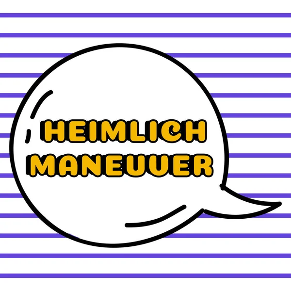 Conceptuele Weergave Heimlich Maneuver Word Geschreven Toepassing Van Opwaartse Druk — Stockfoto