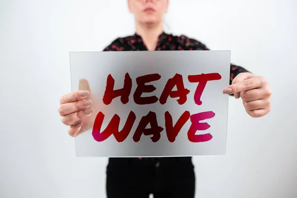 熱波を示すテキスト記号 異常な高温の天候の長期的なビジネスアイデア — ストック写真