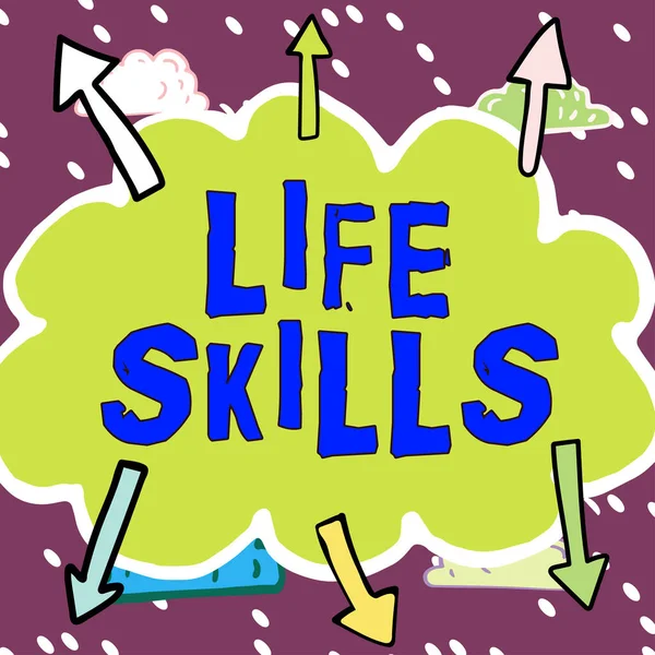 Handschrift Zeichen Life Skills Business Ansatz Der Notwendig Oder Wünschenswert — Stockfoto