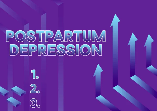 Text sign showing Postpartum Depression, Internet Concept a mood disorder involving intense depression after giving birth